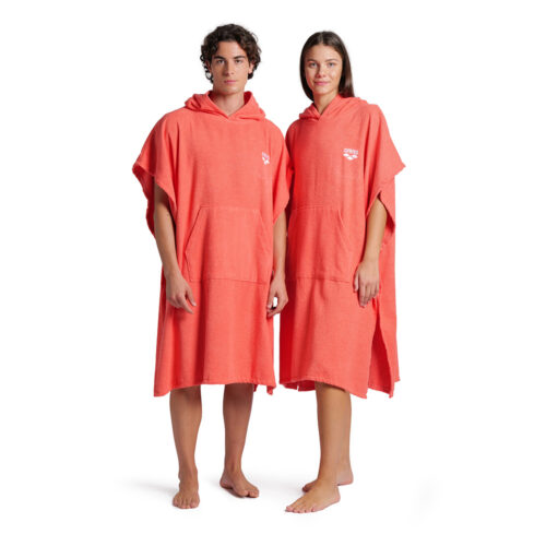 Arena Cotton Poncho - Corallo