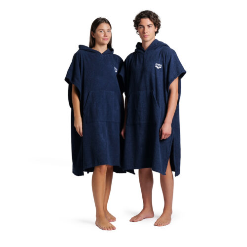 Arena Cotton Poncho - Navy