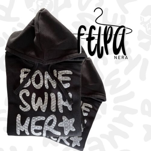Felpa Boneswimmer con cappuccio - Nera