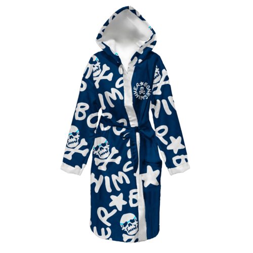 Accappatoio Junior - Blu Logo Bianco