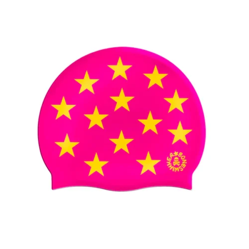 Cuffia Boneswimmer - Fuxia Stelle Gialle
